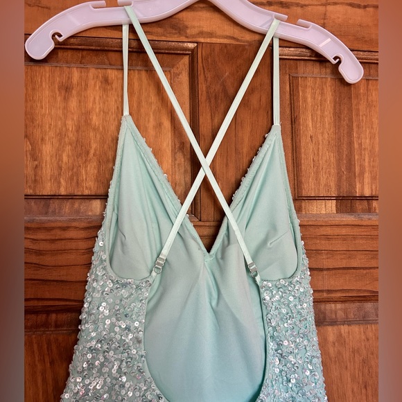 Light Green Sequin Prom Dress - Picture 3 of 3